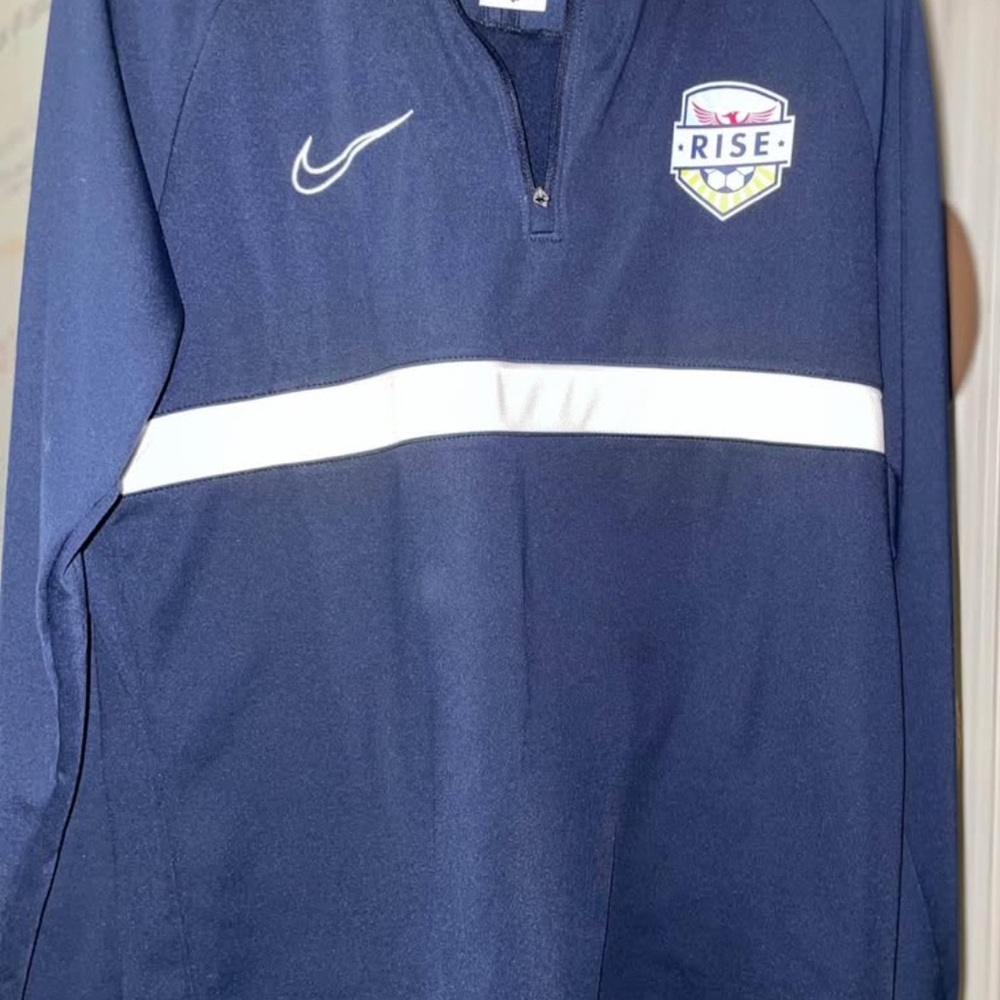 Nike Navy and White Phoenix Rosing - RISE- half-Zip Pullover